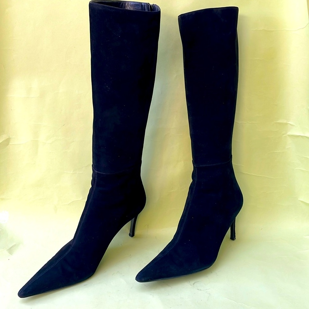 Vintage black Gucci brushed suede/leather tall boots